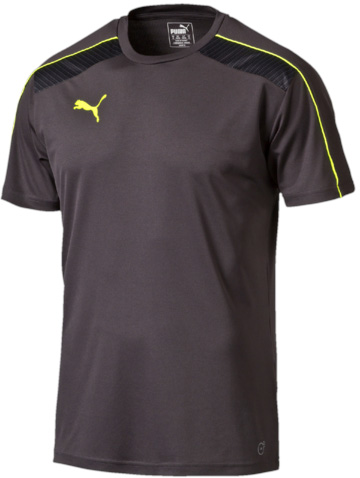 Футболка654903_52 Футболка654903_52Футболка Puma It Evotrg Training Tee поможет выложиться на сто процентов во время тренировки или игры. Изделие декорировано логотипом Puma, нанесенным методом термопечати на правую сторону груди, а также надписью evoTRG сзади сверху. На плечах имеются фирменные декоративные вставки из сетчатого материала, а одна из секций кроя спины также выполнена из сетчатого материала. Модель имеет стандартную посадку и изготовлена из высокофункционального материала dryCELL, который отводит влагу, поддерживает тело сухим и гарантирует максимальный комфорт.