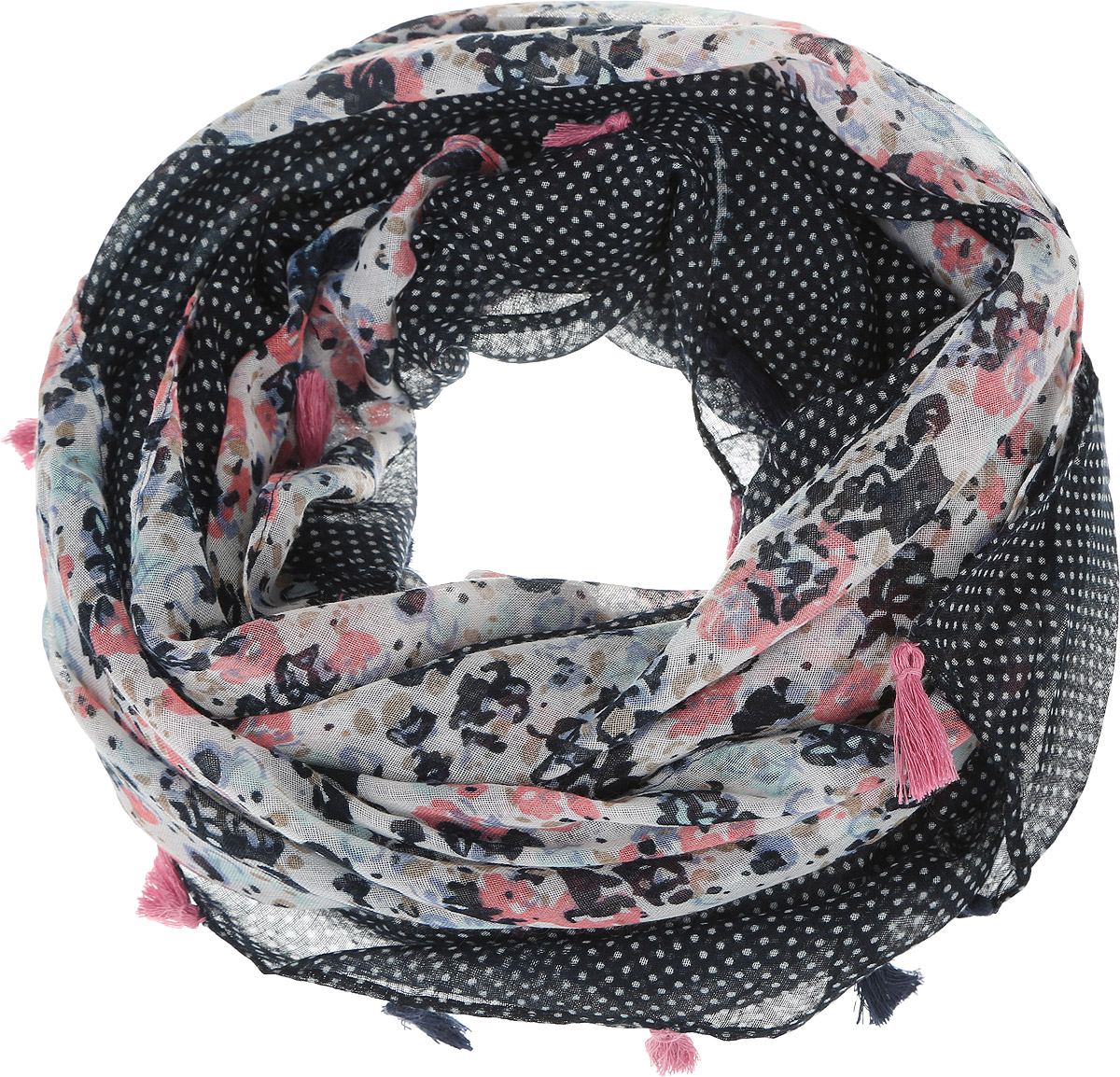 ПалантинB318_Dark Navy Printed ПалантинB318_Dark Navy PrintedЭлегантный палантин Baon согреет вас в непогоду и станет достойным завершением вашего образа. Палантин изготовлен из вискозы с добавлением шерсти. Он оформлен оригинальным цветочным принтом и дополнен кистями по краю. Такой палантин превосходно дополнит любой наряд и подчеркнет ваш изысканный вкус. Легкий, теплый и изящный палантин принесет в ваш образ утонченность и шарм, и непременно вызовет восхищение окружающих.