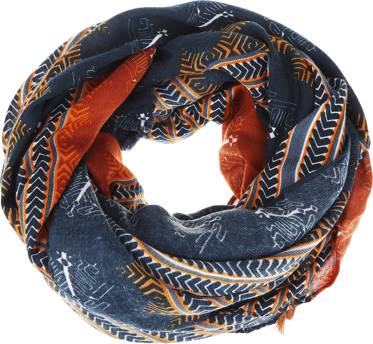 ПалантинB323_Dark Navy Printed ПалантинB323_Dark Navy PrintedЭлегантный палантин Baon согреет вас в непогоду и станет достойным завершением вашего образа. Палантин изготовлен из вискозы с добавлением шерсти. Он оформлен геометрическим орнаментом и дополнен небольшими кистями по краю. Такой палантин превосходно дополнит любой наряд и подчеркнет ваш изысканный вкус. Легкий, теплый и изящный палантин принесет в ваш образ утонченность и шарм, и непременно вызовет восхищение окружающих.
