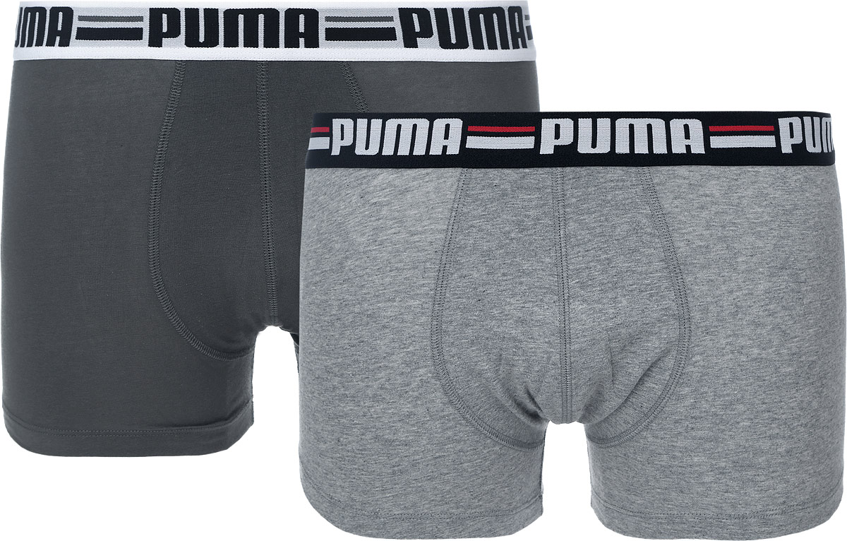 Трусы-боксеры мужские Brand, 2 шт. 90607390607301 Трусы-боксеры мужские Brand, 2 шт. 90607390607301Мужские трусы-боксеры Puma Brand с широкой эластичной резинкой на поясе созданы специально для тех, кто предпочитает комфорт и классический дизайн. Модель оформлена логотипом бренда на резинке. Мягкие, приятные на ощупь, эти трусы подходят к любой фигуре и будут незаметны под одеждой. Трусы выполнены из высококачественного эластичного хлопка, благодаря чему великолепно пропускают воздух, позволяя коже дышать, а удобные плоские швы исключают риск натирания. Модель создана для мужчин, ценящих практичность и удобство. В комплекте 2 трусов.