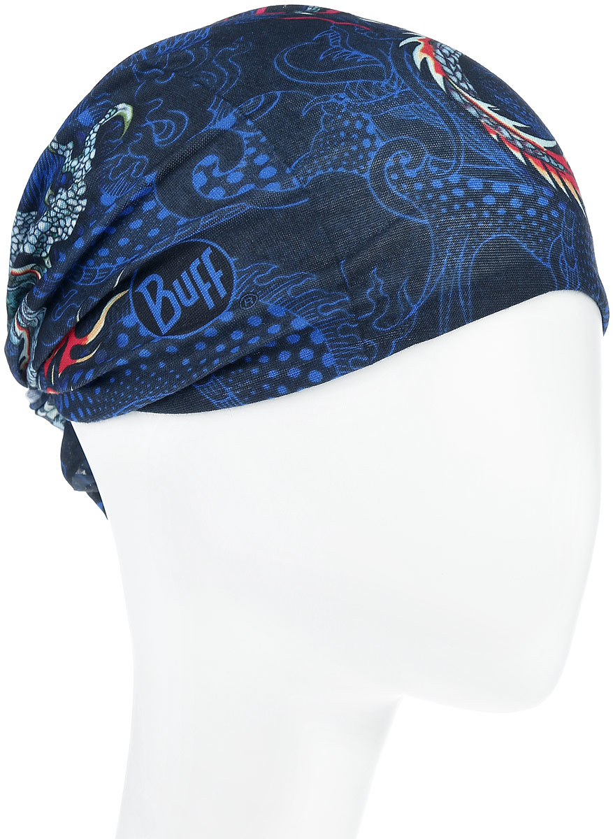 Бандана Original Wu Long. 108874.00108874.00 Бандана Original Wu Long. 108874.00108874.00Многофункциональная Buff бандана Original Wu Long выполнена из мягкой микрофибры. Благодаря материалу Coolmax, влага моментально отводится наружу и высыхает, также обеспечивается 95% защита от ультрафиолетовых лучей. Специальная четырехканальная структура материала Coolmax Extreme формирует систему, которая выводит влагу наружу от кожи к внешнему слою ткани. Благодаря своевременному отводу влаги поддерживается нормальная температура тела, и снижается риск перегрева. Ткань обработана ионами серебра, обеспечивающими длительный антибактериальный эффект и предотвращающими появление запаха. Материал не теряет цвет и эластичность, не требует глажки. Бесшовная бандана-труба оформлена изображением дракона по всему изделию и логотипом бренда. Модель можно носить на шее и на голове, как шейный платок, маску, бандану, шапку и подшлемник. Изделие очень эластично и принимает практически любую форму. Свойства материала позволяют использовать бандану в любое время...
