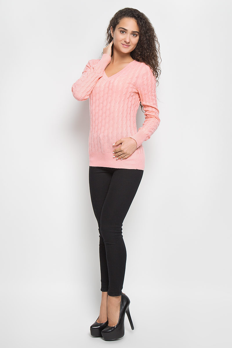 ДжемперB136708_Dawn Pink ДжемперB136708_Dawn PinkМодный женский джемпер Baon, изготовленный из вискозы и полиамида с добавлением ангоры, мягкий и приятный на ощупь, не сковывает движений и обеспечивает комфорт. Модель с V-образным вырезом горловины и длинными рукавами великолепно подойдет для создания современного образа в стиле Casual. Горловина, манжеты рукавов и низ джемпера связаны резинкой. Изделие оформлено оригинальным узором. Этот джемпер послужит отличным дополнением к вашему гардеробу. В нем вы всегда будете чувствовать себя уютно и комфортно в прохладную погоду.