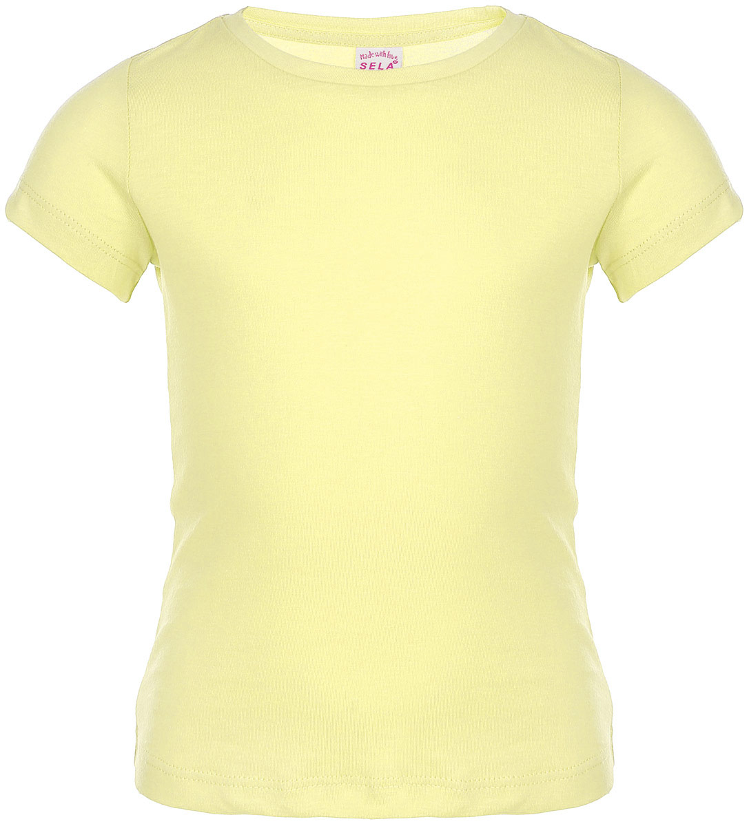 Футболка для девочки. Ts-511/289-6352Ts-511/289-6352 Футболка для девочки. Ts-511/289-6352Ts-511/289-6352Удобная и стильная футболка Sela идеально подойдет вашей дочурке. Изготовленная из натурального хлопка, она невероятно мягкая и приятная на ощупь, не раздражает даже самую нежную и чувствительную кожу ребенка, обеспечивая наибольший комфорт, великолепно тянется и превосходно пропускает воздух. Футболка с короткими рукавами и круглым вырезом горловины выполнена в лаконичном стиле. В такой футболке ваша маленькая модница будет чувствовать себя уютно и комфортно.