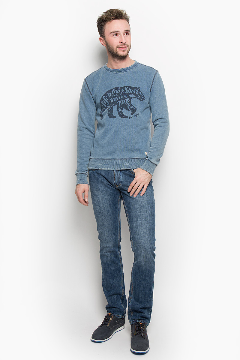 ТолстовкаLCHMJ096/DKDENIM ТолстовкаLCHMJ096/DKDENIMУтепленная мужская толстовка Lee Cooper, изготовленная из натурального хлопка, необычайно мягкая и приятная на ощупь, не сковывает движения. Модель с круглым вырезом горловины и длинными рукавами. Вырез горловины, низ рукавов и низ модели дополнены трикотажными резинками. Толстовка оформлена изображением оригинального медведя и принтовыми надписями. Эта модная и в то же время комфортная толстовка отличный вариант как для активного отдыха, так и для занятий спортом!