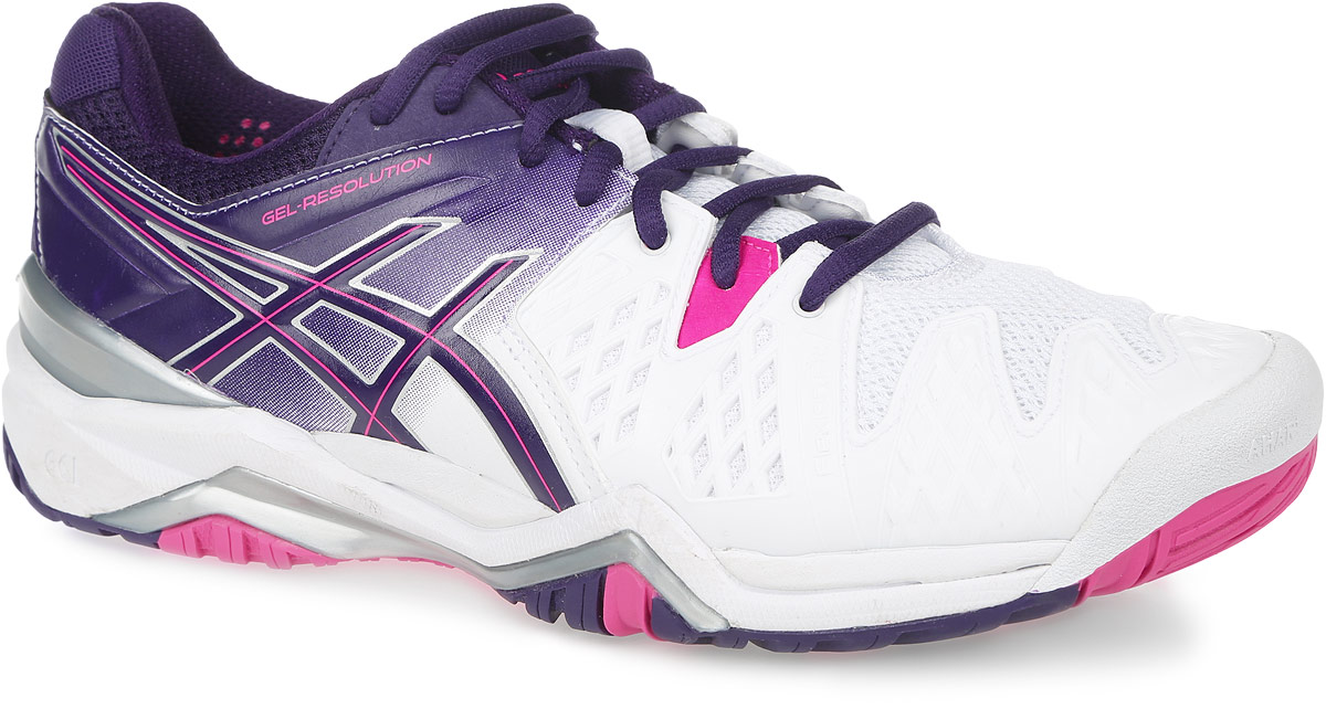 КроссовкиE550Y-0133 КроссовкиE550Y-0133Стильные женские кроссовки Gel-Resolution 6 от Asics придутся по душе поклонницам тенниса. Верх модели, выполненный из синтетической кожи и дышащего текстиля, дополнен прорезиненными вставками. Конструкция Flexion Fit обеспечивает комфорт и идеальную посадку обуви на ноге. Дышащий материал обеспечивает легкость, комфорт и воздухопроницаемость. Классическая шнуровка надежно фиксирует модель на стопе. Подкладка, изготовленная из текстиля, гарантирует уют и предотвращает натирание. Съемная стелька из материала ЭВА с текстильной поверхностью обеспечивает комфорт. Колодка California предназначена для стабильности и комфорта. Пластиковый литой элемент Trusstic в средней части подошвы препятствует скручиванию стопы. Рифление на подошве гарантирует отличное сцепление с любой поверхностью.