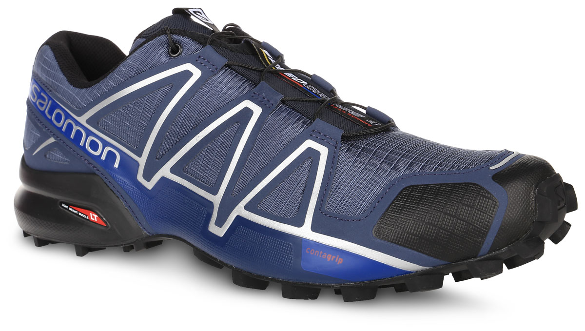 КроссовкиL38313000 КроссовкиL38313000Беговые мужские кроссовки от Salomon Speedcross 4 выполнены на 64,3% из синтетического материала и на 35,7% из текстиля. Конструкция верха Sensifit с пропиткой Mudguard не пропускает грязь и воду. Подъем оформлен шнуровкой с фиксатором, благодаря которой обувь сидит плотно на ноге, и дополнен кармашком для шнурков. Стелька Ortholite из ЭВА материала с текстильным верхним покрытием создает более прохладное и сухое пространство под стопой. Мягкая верхняя часть и подкладка, изготовленная из текстиля, обеспечивают дополнительный комфорт и предотвращают натирание. Язычок дополнен текстильной нашивкой с символикой бренда. Светоотражающие элементы обеспечат лучшую видимость в темное время суток. Подошва Contagrip не оставляет следов и обеспечивает отличное сцепление со скользкой поверхностью. Такие кроссовки займут достойное место в коллекции вашей спортивной обуви.