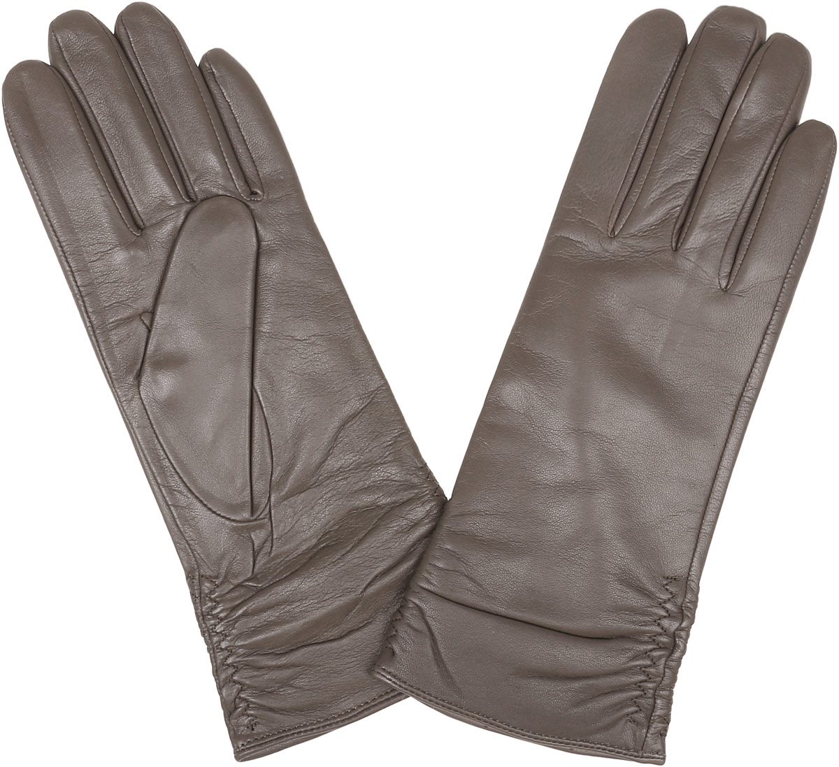 Перчатки12.25-10 taupe Перчатки12.25-10 taupeСтильные женские перчатки Fabretti не только защитят ваши руки, но и станут великолепным украшением. Перчатки выполнены из натуральной кожи ягненка, а их подкладка - из высококачественной шерсти с добавлением кашемира. Модель оформлена оригинальными строчками-стежками, которые дополнены эластичной резинкой. Стильный аксессуар для повседневного образа.