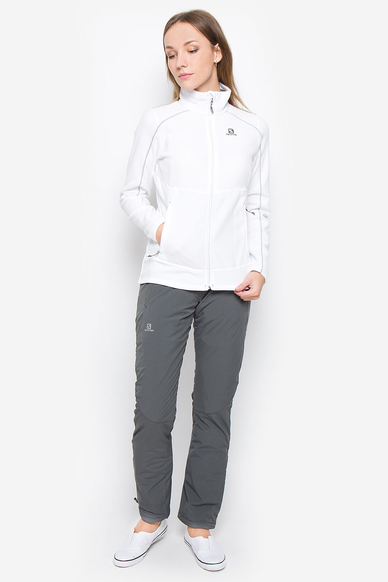 ОлимпийкаL37514200 ОлимпийкаL37514200Женская олимпийка Salomon Contour Fz с длинными рукавами и воротником-стойкой выполнена из мягкого микрофлиса Polarteс. Модель застегивается на застежку-молнию, оснащена двумя втачными карманами на застежках-молниях спереди.
