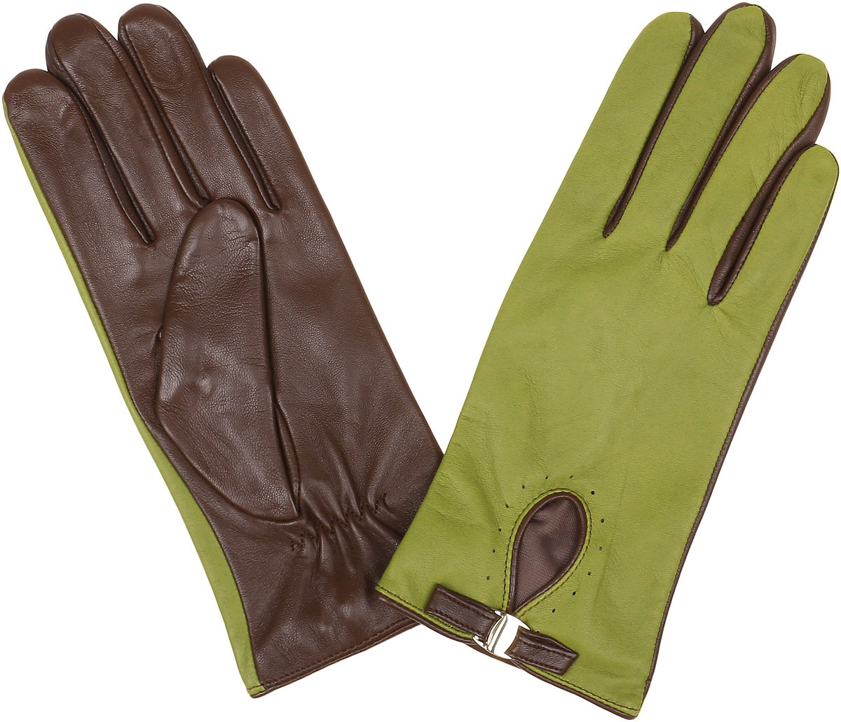 Перчатки12.23-15s light green Перчатки12.23-15s light greenСтильные женские перчатки Fabretti не только защитят ваши руки, но и станут великолепным украшением. Перчатки выполнены из натуральной кожи ягненка, а их подкладка - из высококачественного шелка. Модель дополнена небольшой прорезью, оформленной металлической пластиной и кожаным хлястиком. Строчки-стежки на запястье придают перчаткам динамичное настроение. Стильный аксессуар для повседневного образа.