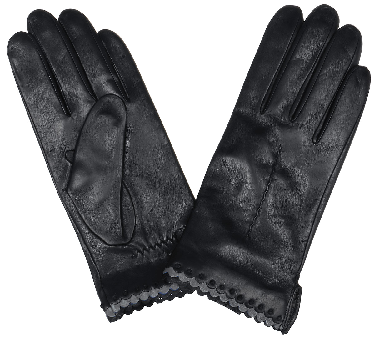 Перчатки2.80-1 black Перчатки2.80-1 blackСтильные женские перчатки Fabretti не только защитят ваши руки, но и станут великолепным украшением. Перчатки выполнены из натуральной кожи ягненка, а их подкладка - из высококачественной шерсти с добавлением кашемира. Модель оформлена оригинальной каймой и строчками-стежками на запястье. Стильный аксессуар для повседневного образа.