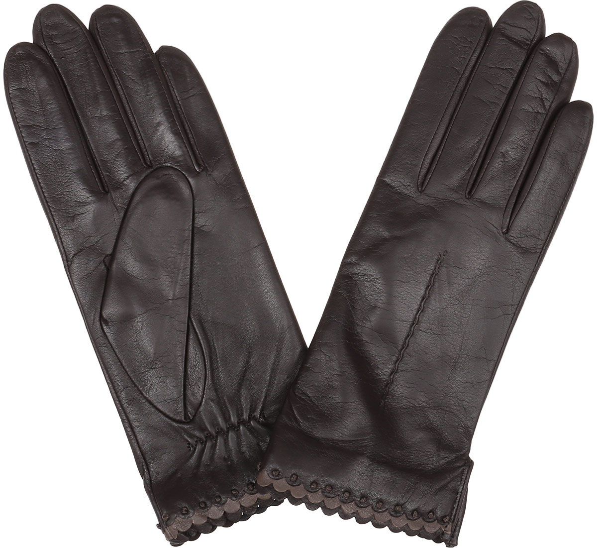 Перчатки2.80-1 black Перчатки2.80-1 blackСтильные женские перчатки Fabretti не только защитят ваши руки, но и станут великолепным украшением. Перчатки выполнены из натуральной кожи ягненка, а их подкладка - из высококачественной шерсти с добавлением кашемира. Модель оформлена оригинальной каймой и строчками-стежками на запястье. Стильный аксессуар для повседневного образа.