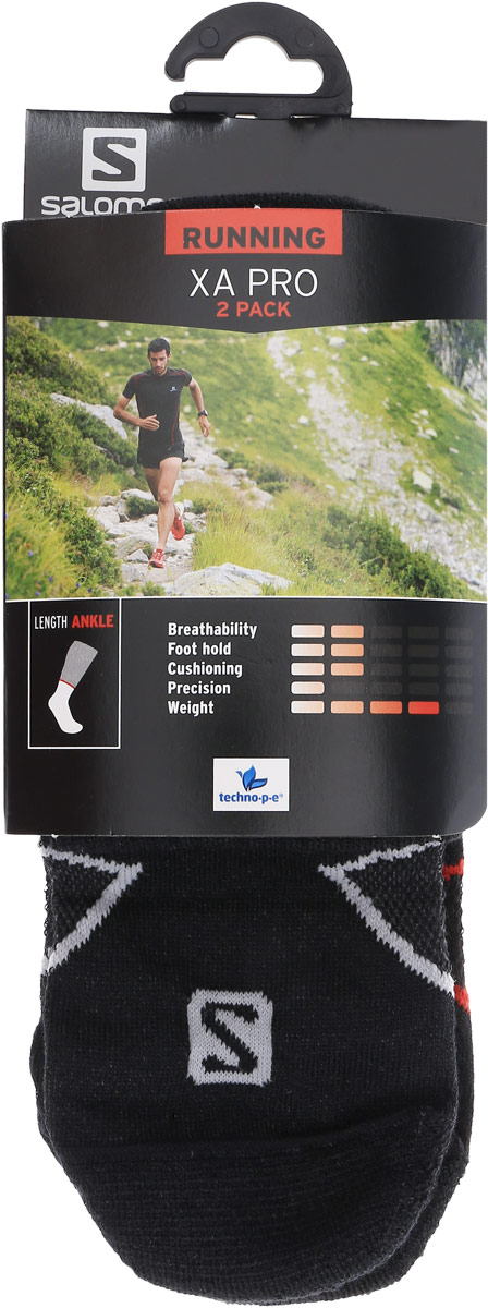 НоскиL35156400 НоскиL35156400Носки Salomon Xa Pro 2 Pack изготовлены из высококачественного полиэстера с добавлением полиамида и эластана. Особенности особая конструкция Sensifit, эластичная поддержка свода стопы и сетчатая вставка для вентиляции делают носки незаменимыми для спортсменов. Резинка особой формы надежно фиксирует носки на ноге. В комплект входят 2 пары носков