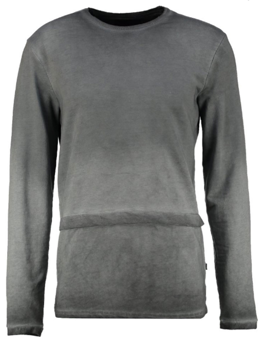 Свитшот22004206_Dark Grey Melange Свитшот22004206_Dark Grey MelangeМужской свитшот Only & Sons с длинными рукавами и круглым вырезом горловины имеет свободный крой. Свитшот изготовлен из полиэстера с добавлением хлопка. Внутренняя сторона свитшота дополнена мелкими петельками. Изделие имеет оригинальную расцветку с градиентом и украшено декоративным клапаном спереди.