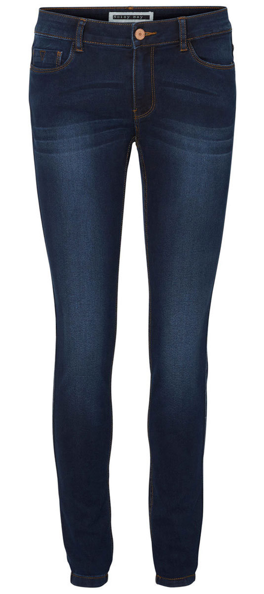 Джинсы10159414_Dark Blue Denim Джинсы10159414_Dark Blue DenimЖенские джинсы Vero Moda Noisy May Lucy изготовлены из хлопка с добавлением полиэстера и эластана. Джинсы застегиваются спереди на металлическую пуговицу и имеют ширинку на застежке-молнии. На поясе предусмотрены шлевки для ремня. Спереди расположены два втачных кармана и один маленький накладной, сзади - два накладных кармана.
