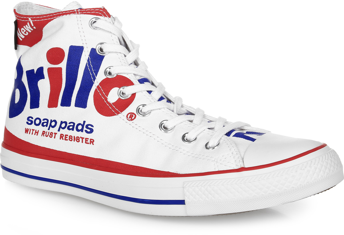 Кеды153838 Кеды153838Кеды Converse Chuck Taylor All Star Warhol выполнены из текстиля и оформлены фирменными надписями. Внутренняя боковая сторона оформлена фирменной нашивкой и дополнена люверсами. На ноге модель фиксируется с помощью шнурков. Внутренняя поверхность и стелька выполнены из текстиля, комфортного при движении. Подошва выполнена из качественной резины и дополнена протектором, который гарантирует отличное сцепление с любой поверхностью.