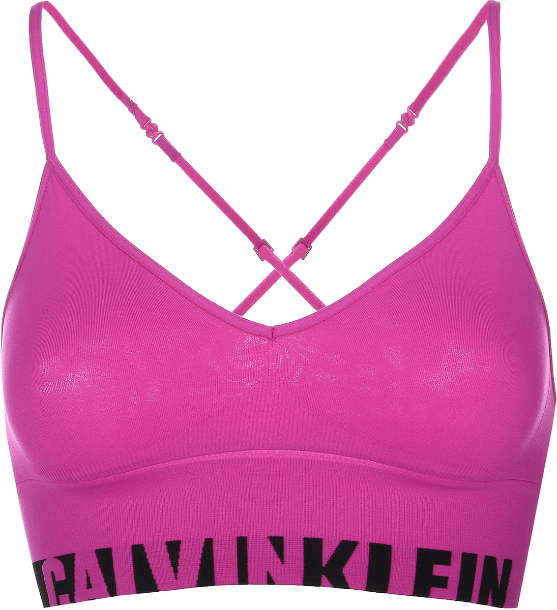 Топ-браQF1567E_100 Топ-браQF1567E_100Удобный и практичный топ-бра Calvin Klein Underwear, выполненный из высококачественного эластичного полиамида с добавлением эластана идеально подойдет для повседневной носки, а также для активного отдыха. Модель на бретелях имеет широкий эластичный пояс, который обеспечивает бережную поддержку. Узкие несъемные бретельки надежно фиксируют топ на плечах и регулируются по длине. Топ оформлен контрастным принтом с надписью бренда. Такая модель подарит вам комфорт в течение дня и станет отличным дополнением к вашему спортивному гардеробу.