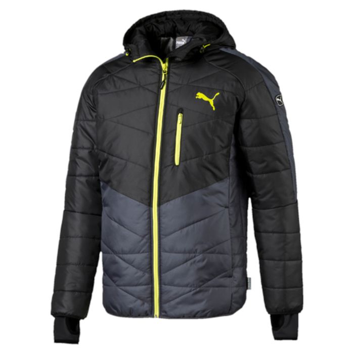 Куртка838648_32 Куртка838648_32Куртка Puma Active Norway Jacket выполнена из быстросохнущего материала, утеплитель Thinsulate. Модель декорирована логотипом PUMA, нанесенным методом глянцевой печати, а также силиконовой эмблемой PUMA, Она изготовлена по технологии warmCELL, обеспечивающей отличное сохранение тепла и способствующей естественной терморегуляции. Среди других отличительных особенностей модели - капюшон изменяемой формы с затягивающимися шнурами, снабженными стопорами, ветрозащитный клапан и наращенный спереди ворот, надежно закрывающий шею и подбородок, язычки застежек-молний из светоотражающего материала, карман на молнии на груди с прорезиненной петлицей и эластичной петлей для регулировки длины провода наушников, вторые удлиненные манжеты из эластичного материала с отверстием для большого пальца, подбой манжет и подола эластичным материалом, боковые карманы на молнии с односторонней подкладкой из флиса, петля для вешалки, светоотражающая вставка сзади в пройме с обозначением использования материала...