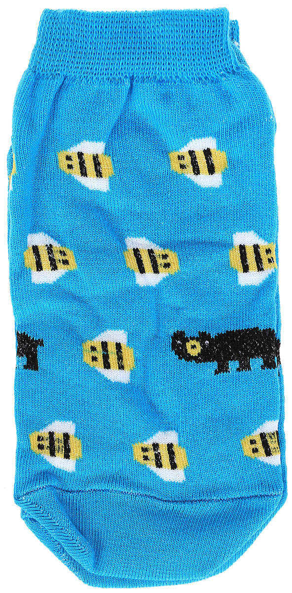 Носкиs2222 Носкиs2222Яркие женские носки Big Bang Socks Медведь и пчела изготовлены из высококачественного хлопка с добавлением полиамидных и эластановых волокон, которые обеспечивают великолепную посадку. Носки отличаются ярким стильным дизайном. Удобная резинка идеально облегает ногу и не пережимает сосуды, а укороченный паголенок придает более эстетичный вид.