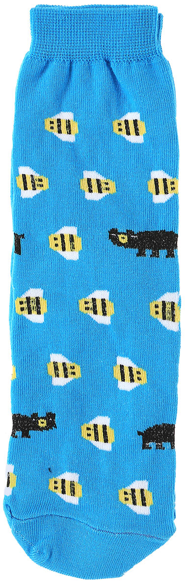Носкиs2221 Носкиs2221Яркие женские носки Big Bang Socks Медведь и пчела изготовлены из высококачественного хлопка с добавлением полиамидных и эластановых волокон, которые обеспечивают великолепную посадку. Носки отличаются ярким стильным дизайном. Удобная резинка идеально облегает ногу и не пережимает сосуды.