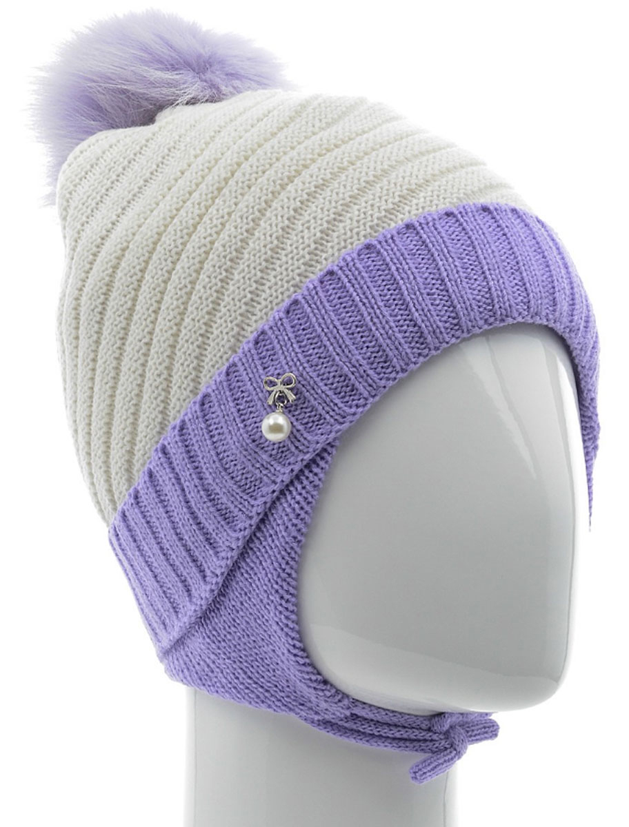 Шапка детскаяAW15006-303 Шапка детскаяAW15006-303Вязаная шапка для девочки Nota Bene выполнена из высококачественной комбинированной пряжи из акрила с добавлением шерсти. Наполнитель изготовлен из синтепона, подкладка изделия выполнена из натурального хлопка. Модель дополнена небольшими ушками с завязками. Шапка украшена одним помпоном на макушке и небольшим металлическим бантиком с жемчужиной. Уважаемые клиенты! Обращаем ваше внимание на тот факт, что размер, доступный для заказа, является обхватом головы.