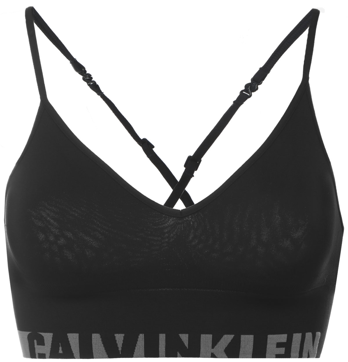 Топ-браQF1567E_100 Топ-браQF1567E_100Удобный и практичный топ-бра Calvin Klein Underwear, выполненный из высококачественного эластичного полиамида с добавлением эластана идеально подойдет для повседневной носки, а также для активного отдыха. Модель на бретелях имеет широкий эластичный пояс, который обеспечивает бережную поддержку. Узкие несъемные бретельки надежно фиксируют топ на плечах и регулируются по длине. Топ оформлен контрастным принтом с надписью бренда. Такая модель подарит вам комфорт в течение дня и станет отличным дополнением к вашему спортивному гардеробу.