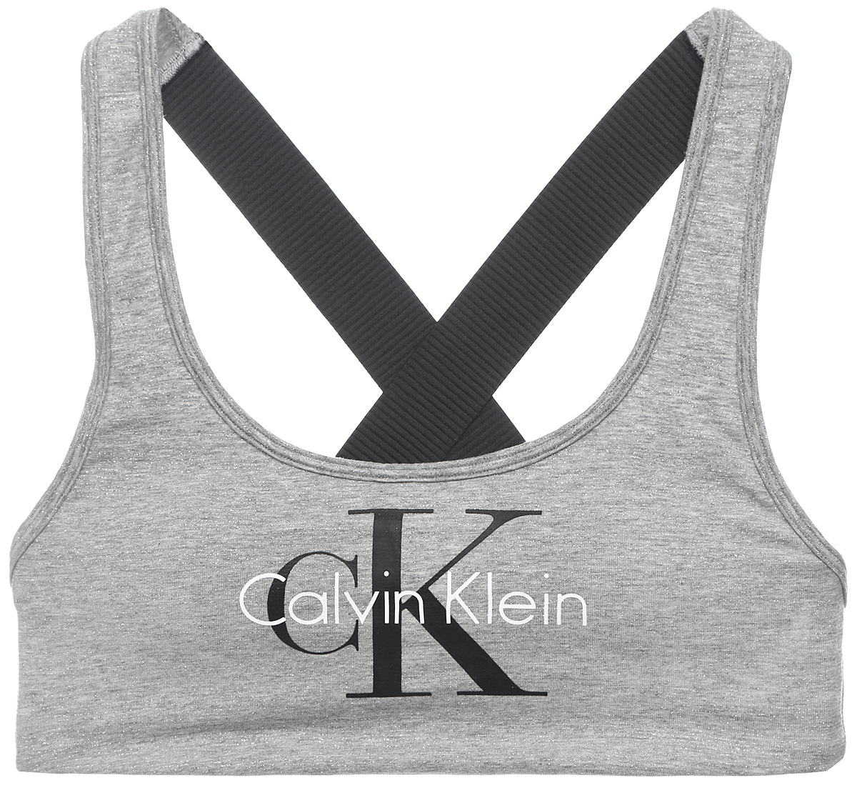 Топ-браQF1643E_IL7 Топ-браQF1643E_IL7Удобный и практичный топ-бра Calvin Klein Unferwear, выполненный из хлопка с добавлением эластана, идеально подойдет для повседневной носки, а также для активного отдыха. Модель оснащена широкими несъемными эластичными бретельками, которые надежно фиксируют топ на плечах. Изделие дополнено несъемными поролоновыми вкладышами. Топ оформлен принтом с надписью бренда. Спинка дополнена эластичной резинкой, которая обеспечивает дополнительный комфорт.