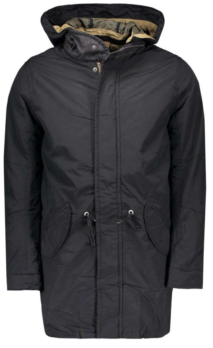 Парка12107941_Black Olive Парка12107941_Black OliveМужская парка Jack & Jones выполнена из хлопка с добавлением нейлона. Наполнитель - синтепон. Парка имеет двойную подкладку. Модель с длинными рукавами и съемным капюшоном на застежке-молнии и пуговицах застегивается на застежку-молнию спереди и имеет ветрозащитный клапан на кнопках. Изделие дополнено двумя втачными карманами с клапанами на кнопках спереди и внутренним втачным карманом на пуговице. Обхват манжет регулируется при помощи кнопок.
