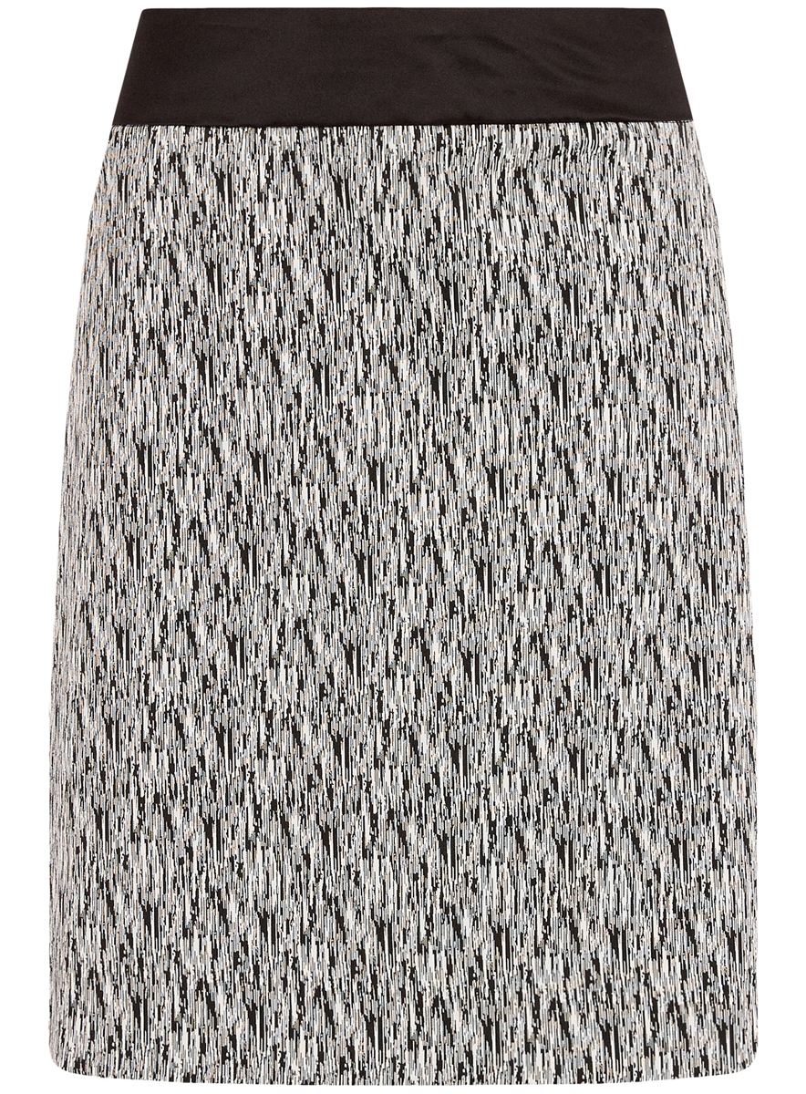 Юбка21601203-4/42056/2912O Юбка21601203-4/42056/2912OЮбка oodji Collection выполнена из полиэстера с добавлением хлопка и эластана. Юбка средней длины застегивается на застежку-молнию на спинке. Модель оформлена контрастным абстрактным принтом.
