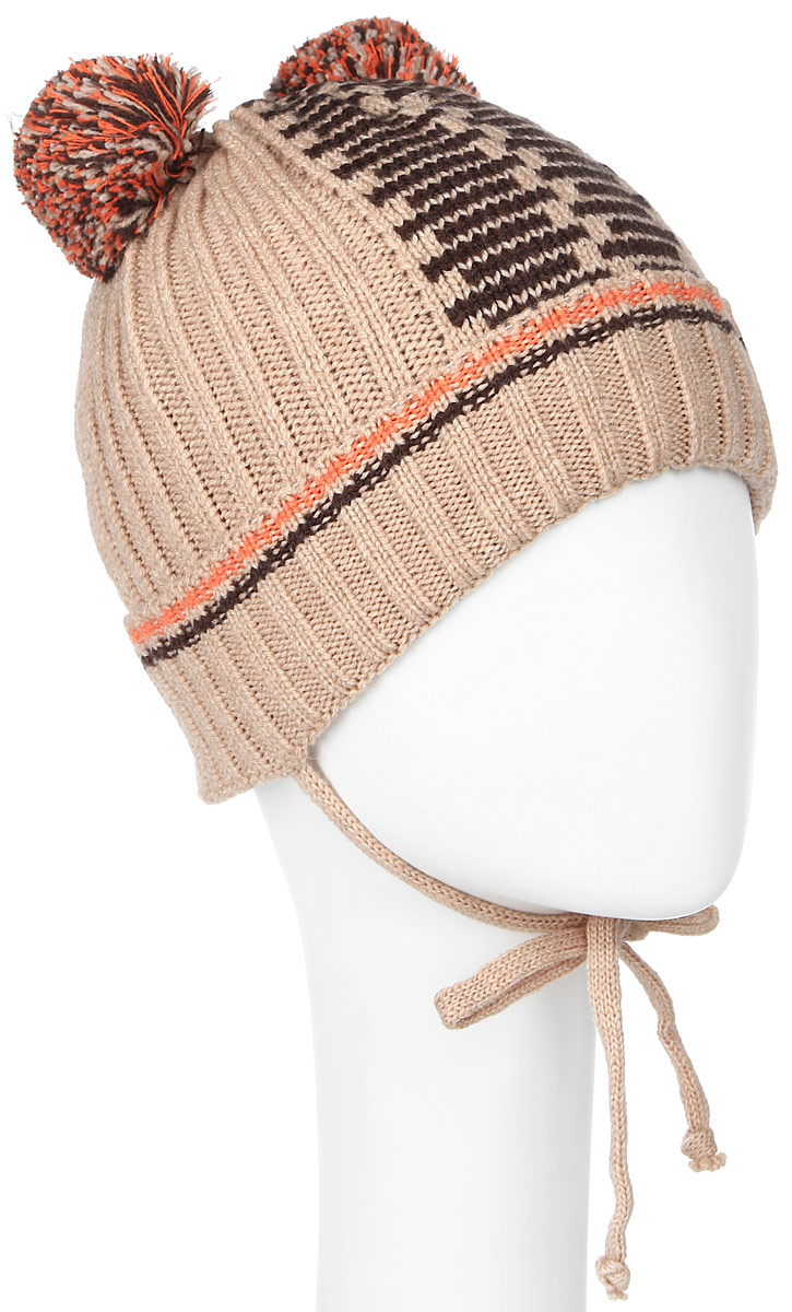 ШапкаMBH6853/2 ШапкаMBH6853/2Теплая детская шапка Marhatter отлично дополнит образ вашего ребенка в холодную погоду. Сочетание шерсти и акрила максимально сохраняет тепло и обеспечивает удобную посадку. Подкладка выполнена из мягкого флиса. Шапка оформлена контрастным принтом и на макушке дополнена двумя пушистыми помпонами. По низу изделие имеет отворот и пришитые веревочки-завязки. Уважаемые клиенты! Размер, доступный для заказа, является обхватом головы.