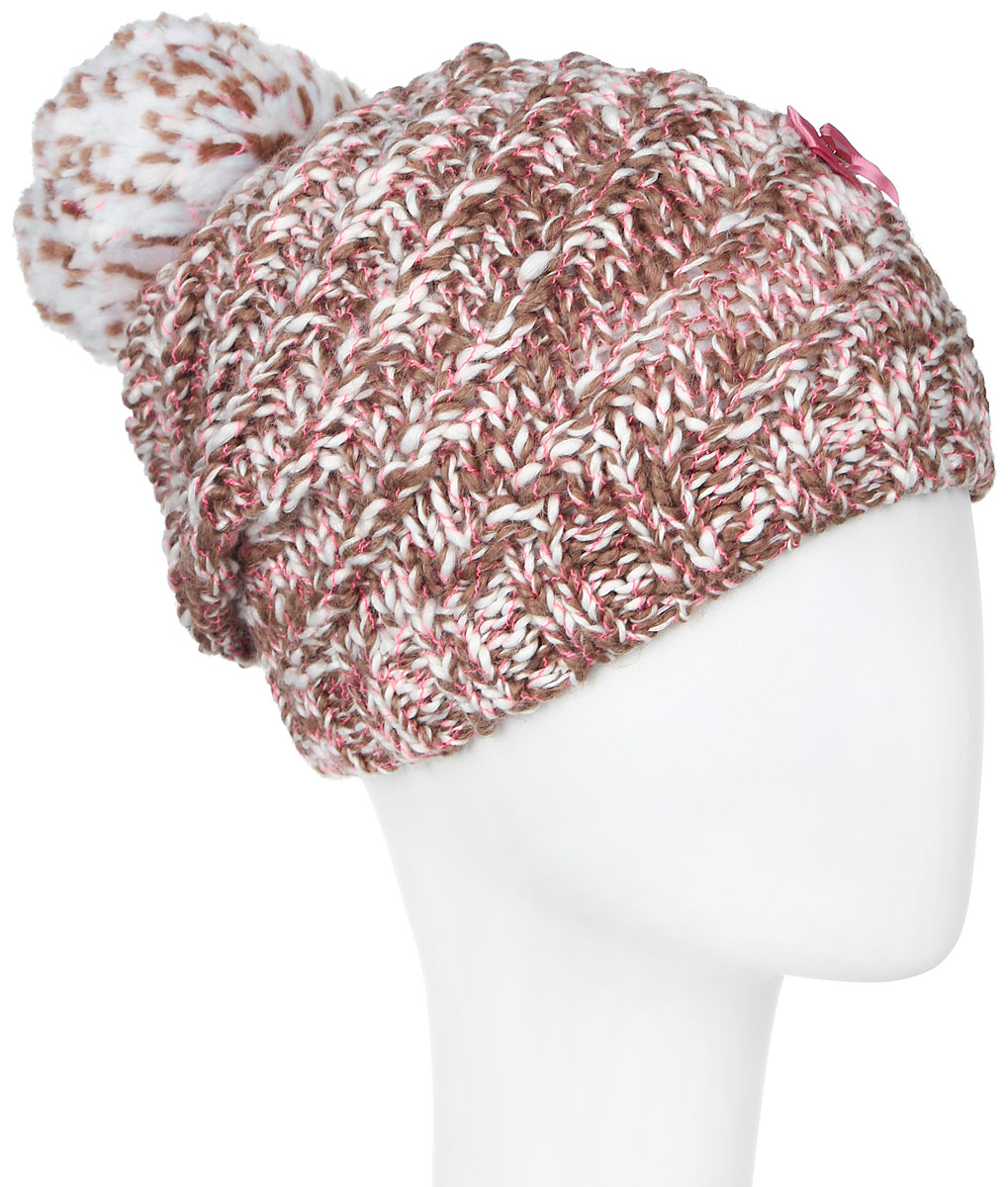 ШапкаMGH5041/2 ШапкаMGH5041/2Детская шапка Marhatter выполнена из шерсти и акрила, подкладка - из полиэстера. Вязаная модель дополнена помпоном и декорирована аппликацией из бантов со стразами. По низу изделие оформлено вязаной резинкой. Уважаемые клиенты! Размер, доступный для заказа, является обхватом головы.