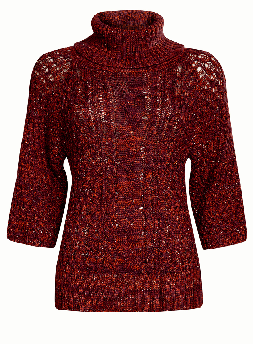 Свитер73805613/45909/2340M Свитер73805613/45909/2340MЖенский свитер oodji Collection изготовлен из высококачественной комбинированной пряжи из акрила с добавлением шерсти и полиэстера. Свитер с рукавами-реглан до локтя и воротником-гольф оформлен объемным вязаным узором-косичкой. Воротник, манжеты рукавов и низ свитера связаны резинкой.