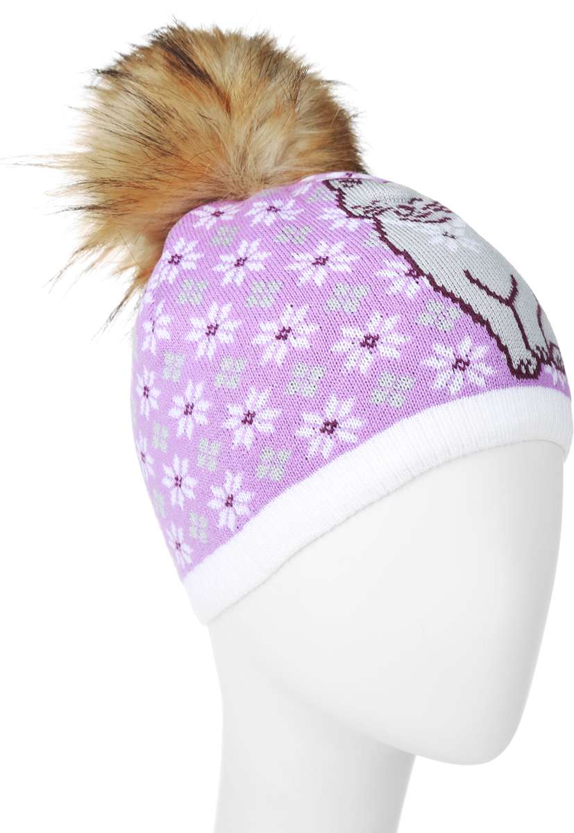 ШапкаRGH6871/2 ШапкаRGH6871/2Теплая женская Elfrio шапка, выполненная из 100% акрила, отлично дополнит ваш образ в холодную погоду. Подкладка выполнена из мягкого флиса. Шапка двойная оформлена очаровательным принтом с изображением снежинок и кошечки. На макушке модель дополнена пушистым помпоном из искусственного меха. Модель составит идеальный комплект с модной верхней одеждой, в ней вам будет уютно и тепло. Уважаемые клиенты! Размер, доступный для заказа, является обхватом головы.