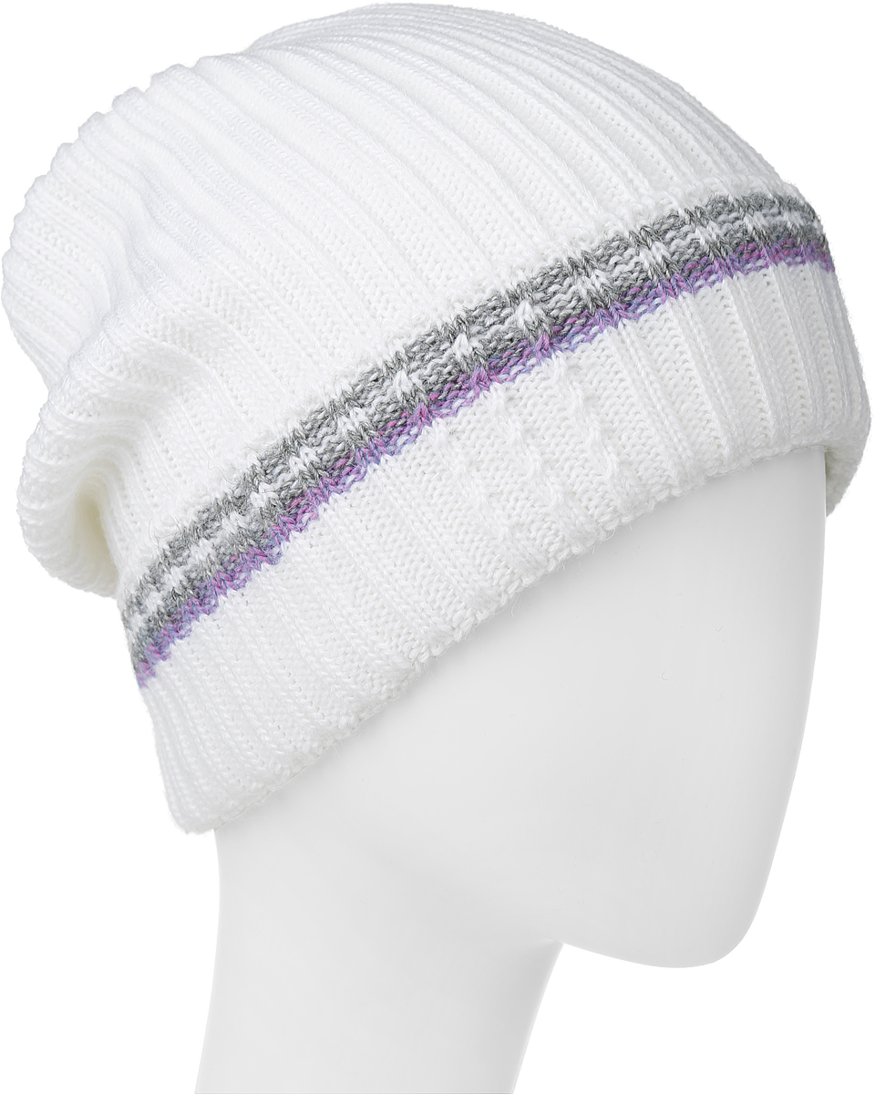 ШапкаRWH6493/2 ШапкаRWH6493/2Теплая женская Elfrio шапка, выполненная из 100% акрила, отлично дополнит ваш образ в холодную погоду. Подкладка выполнена из мягкого флиса. Удлиненная шапка имеет небольшой отворот, оформленный контрастными полосками. Модель составит идеальный комплект с модной верхней одеждой, в ней вам будет уютно и тепло. Уважаемые клиенты! Размер, доступный для заказа, является обхватом головы.