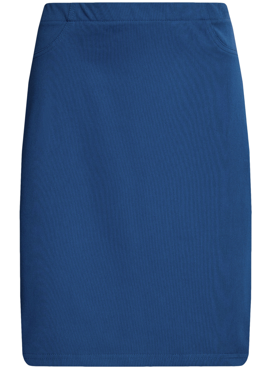 Юбка24101039/33606/7500N Юбка24101039/33606/7500NЮбка oodji Collection выполнена из качественного комбинированного материала. Модель-карандаш не имеет застежки и дополнена в поясе широкой эластичной резинкой. Спереди юбка оформлена имитацией карманов.
