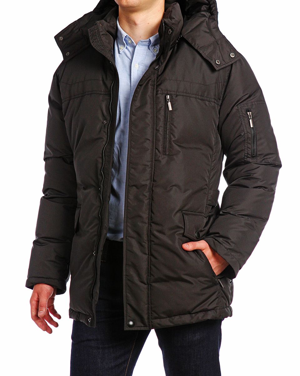 Пуховик15208_Dark grey Пуховик15208_Dark greyМужской удлиненный пуховик Xaska изготовлен из высококачественного полиэстера. В качестве утеплителя используется гусиный пух и перо. Пуховик с съемным капюшоном застегивается на застежку-молнию, а также дополнительно имеет ветрозащитную планку на кнопках. Капюшон оснащен эластичной резинкой со стопперами. Рукава с внутренней стороны дополнены эластичными трикотажными манжетами. По бокам в поясе пуховик оформлен хлястиками на кнопках с металлическими бляшками. Спереди расположены два втачных кармана на застежках- молниях и один втачной на груди на молнии, внутри два прорезных кармана на застежках-молниях. На левом рукаве оформлен небольшой накладной карман на застежке-молнии.