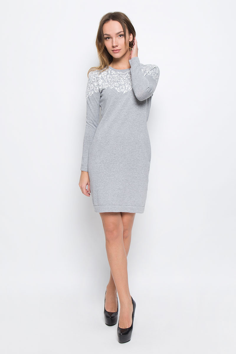 ПлатьеDSw-117/1070-6485 ПлатьеDSw-117/1070-6485Стильное платье Sela Collection выполненное из хлопка с добавлением люрекса отлично дополнит ваш гардероб. Модель с круглым вырезом горловины и длинными рукавами.