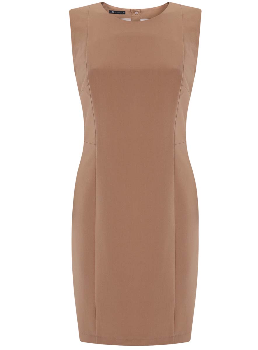 Платье21902064B/18600/2500M Платье21902064B/18600/2500MПлатье oodji Collection выполнено из высококачественного комбинированного материала. Модель по фигуре с круглым вырезом горловины и без рукавов застегивается на спинке на застежку-молнию и пуговицу.