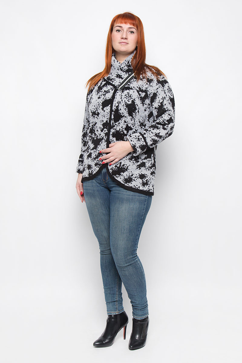 Жакет852 Жакет852Стильный женский жакет от Milana Style выполненный из качественной пряжи отлично дополнит ваш образ. Модель с воротником стойкой на молнии и длинными рукавами-реглан дополнена двумя карманами.