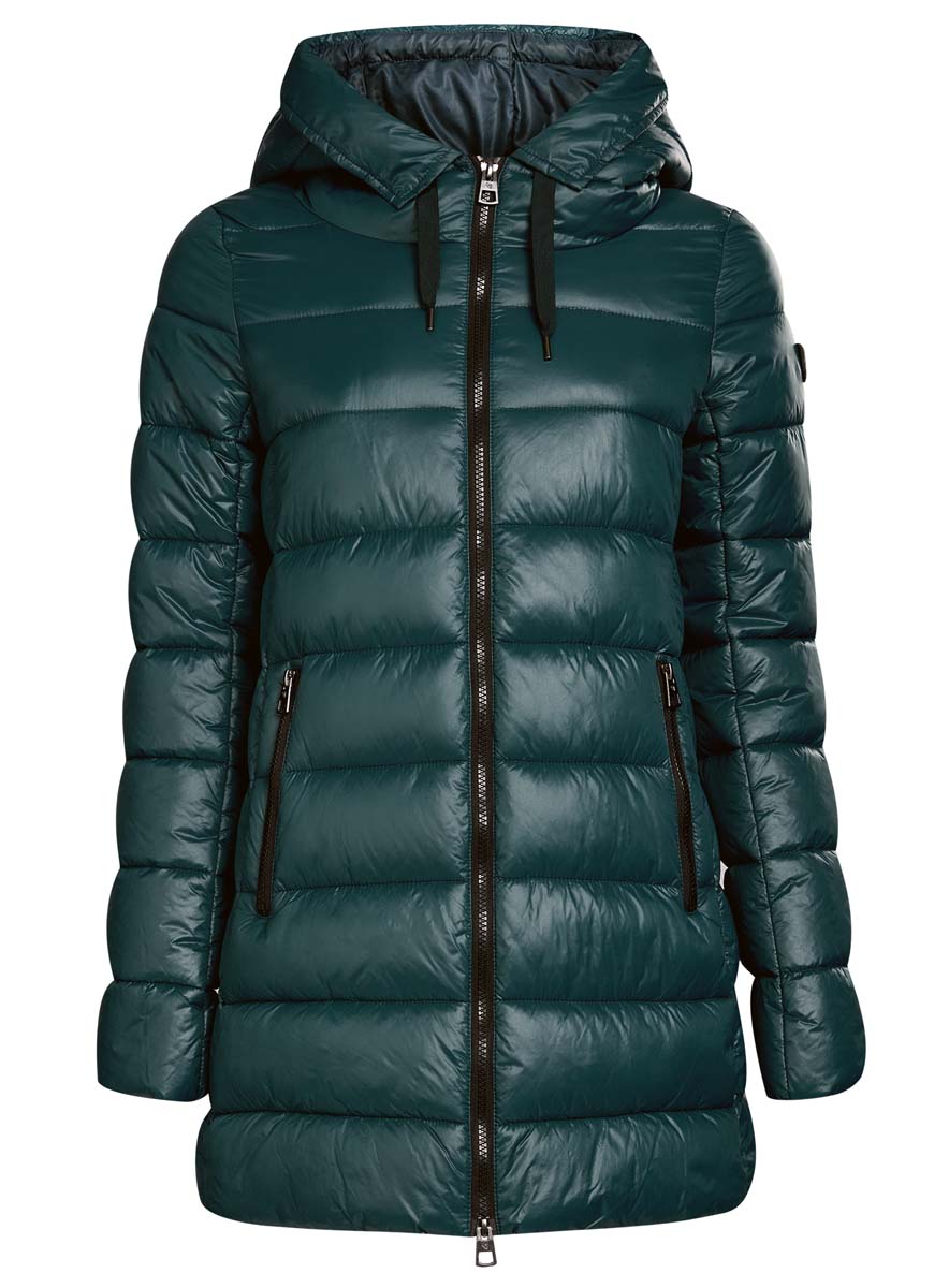 Куртка20204051-1/45911/2900N Куртка20204051-1/45911/2900NЖенская куртка oodji Collection изготовлена из высококачественного полиамида. В качестве утеплителя используется полиэстер. Модель с несъемным капюшоном застегивается на застежку-молнию. Спереди расположены два прорезных кармана с застежками-молниями, с внутренней стороны - накладной кармашек на кнопке. Манжеты рукавов присборены на тонкую резинку. Низ изделия регулируется с помощью эластичного шнурка.