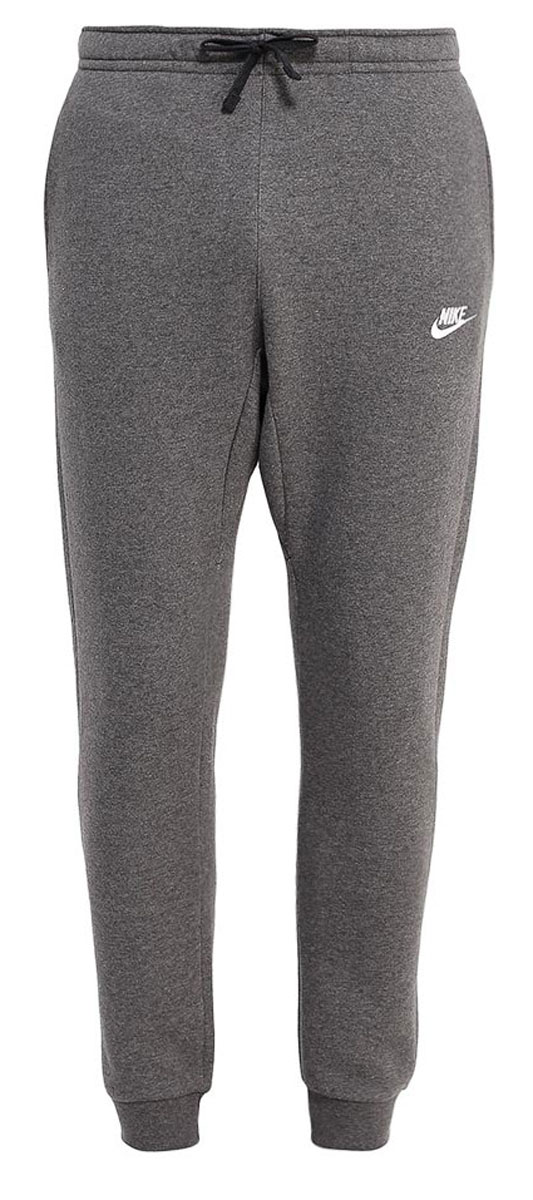 Брюки спортивные804408-010 Брюки спортивные804408-010Брюки Nike NSW Jogger FLC Club из толстовочного трикотажа. Мягкий ворс изнутри, эластичные пояс и манжеты, шнуровка, два боковых кармана без застежки, задний карман на липучке.
