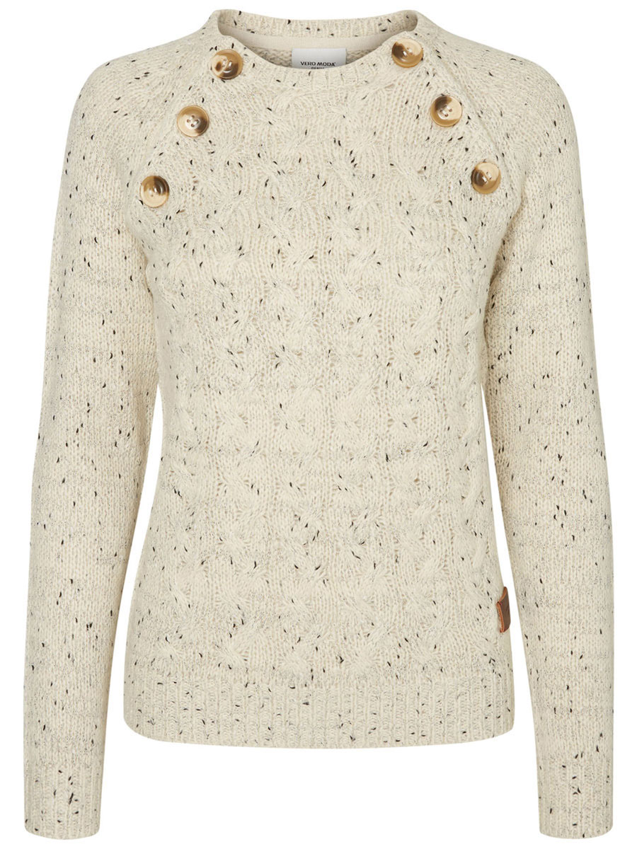 Джемпер10159560_Black Джемпер10159560_BlackОригинальный женский джемпер Vero Moda изготовлен из высококачественной пряжи из акрила и полиэстера. Модель с круглым вырезом горловины и длинными рукавами великолепно подойдет для создания современного образа в стиле Casual. Горловина, манжеты рукавов и низ свитера связаны резинкой. Спереди модель застегивается на пуговицы, а на локтях дополнена оригинальными заплатками.