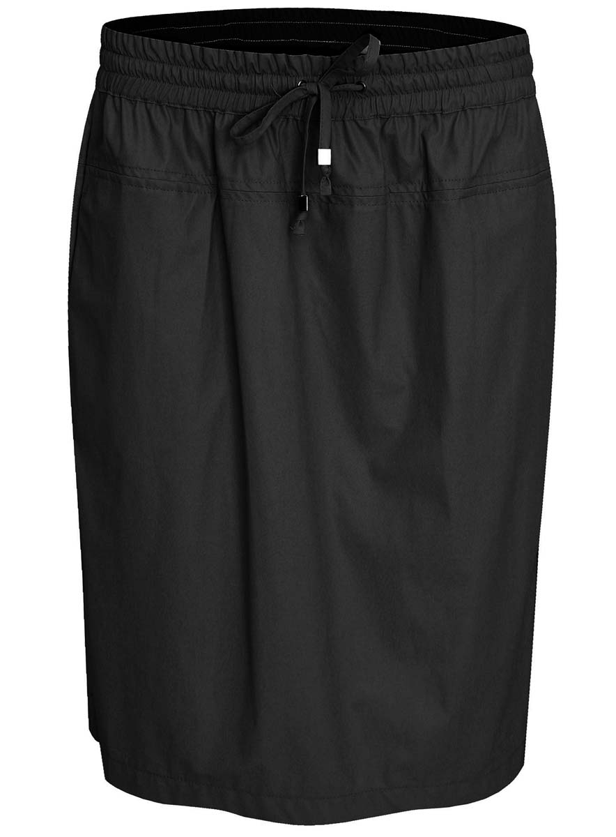 Юбка21600260/33501/3300N Юбка21600260/33501/3300NЮбка oodji Collection выполнена из полиэстера с покрытием из полиуретана. Юбка имеет широкий эластичный пояс с затягивающимся шнурком. По бокам расположены два прорезных кармана, сзади - один накладной.