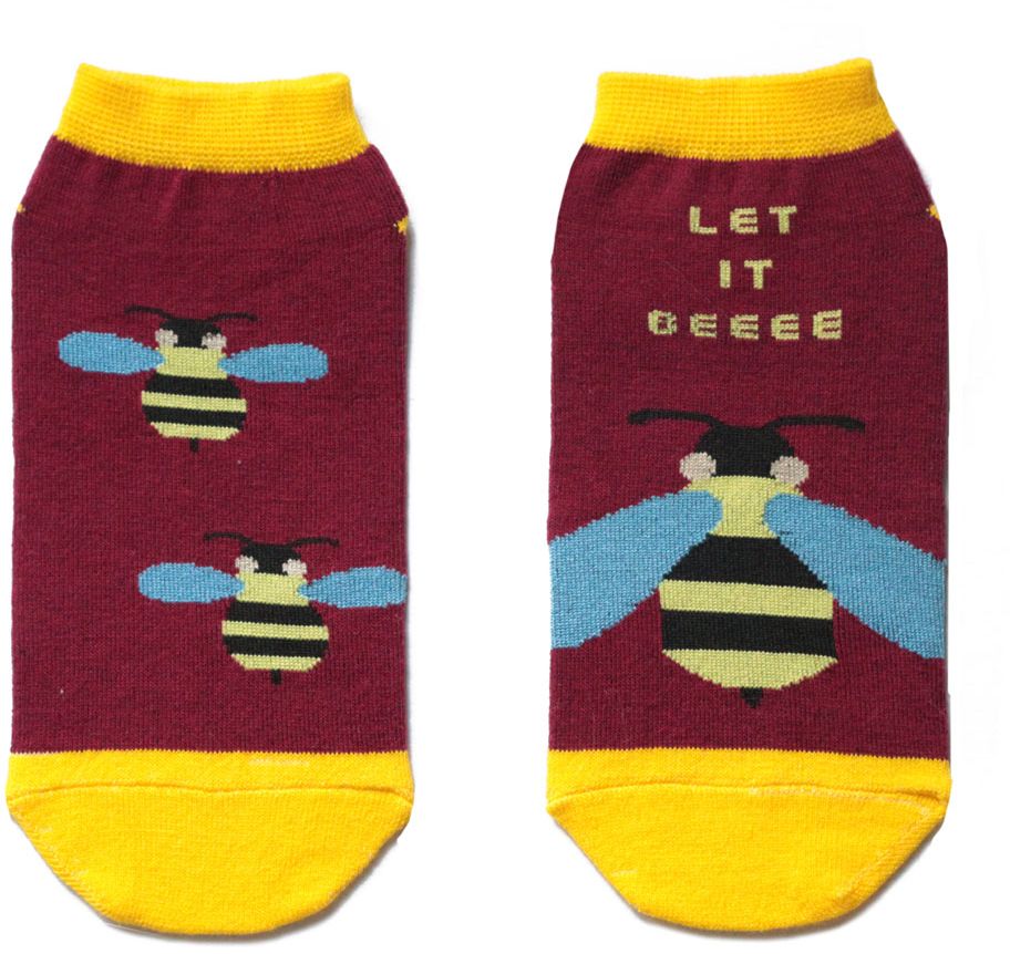Носкиca11032 Носкиca11032Мужские носки Big Bang Socks изготовлены из высококачественного хлопка с добавлением полиамидных и эластановых волокон, которые обеспечивают великолепную посадку. Удобная резинка идеально облегает ногу и не пережимает сосуды, а укороченный паголенок придает более эстетичный вид. Мысок и пятка усилены. Модель оформлена принтом с изображением осы и надписью Let it beeee.