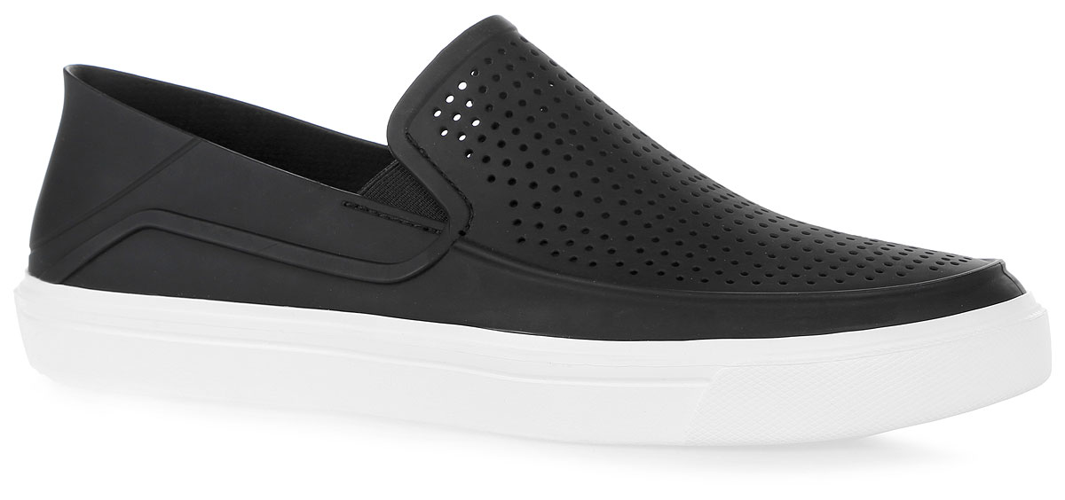 Слипоны202363-462 Слипоны202363-462Модные слипоны CitiLane Roka Slip-on от Crocs заинтересуют вас своим дизайном с первого взгляда! Модель, изготовленная из термопластичного полиуретана, сбоку и спереди оформлена перфорацией, которая обеспечивает естественную вентиляцию. Эластичные вставки по бокам гарантируют идеальную посадку модели на ноге. Подошва из полимера Croslite очень легкая и гибкая. Рельефная поверхность верхней части подошвы комфортна при движении. Рифление на основании подошвы гарантирует идеальное сцепление с поверхностью. Стильные слипоны займут достойное место в вашем гардеробе.
