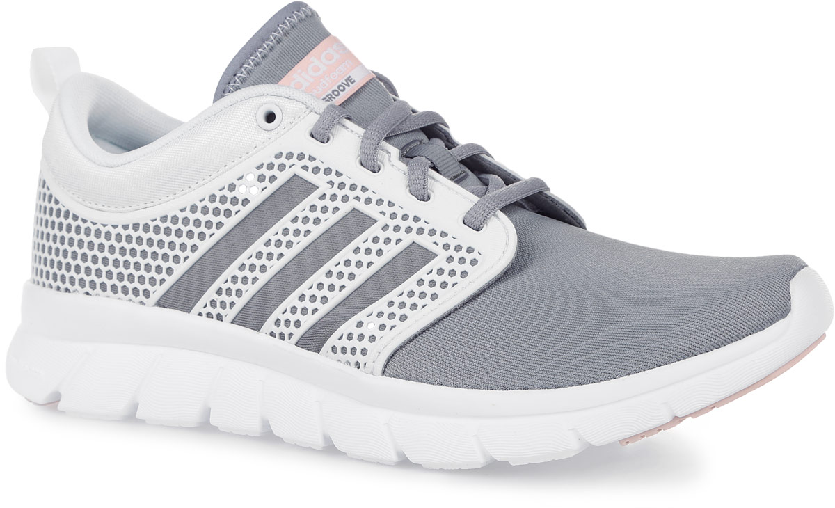 КроссовкиAW4944 КроссовкиAW4944Женские кроссовки Cloudfoam Groove от adidas Neo с объемной фигурной вставкой и вырезанными тремя полосками создают максимально стильный образ. Эластичный верх из текстиля, стилизованный под неопрен, и гибкая подошва обеспечивают комфорт. Промежуточная подошва и стелька с технологией Cloudfoam для поглощения ударных нагрузок и комфортной посадки без разнашивания обеспечивают мягкую амортизацию. Классическая шнуровка надежно зафиксирует модель на ноге.