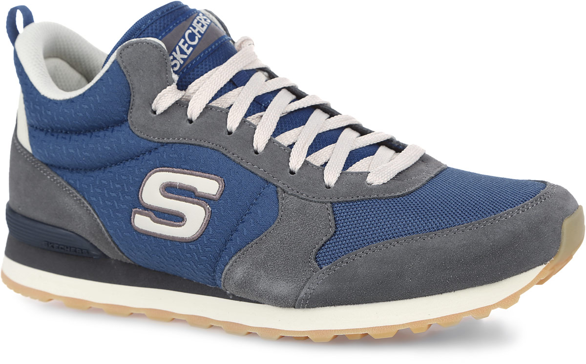 Кроссовки52320-NVGY Кроссовки52320-NVGYКроссовки Skechers выполнены из текстиля и натуральной замши. Модель оформлена фирменной нашивкой. На ноге модель фиксируется с помощью шнурков. Язык оформлен нашивкой с названием фирмы. Внутренняя поверхность выполнена из сетчатого текстиля. Стелька выполнена из мягкого ЭВА-материала с текстильной поверхностью. Подошва выполнена из прочной и легкой резины. Протектор на подошве гарантирует отличное сцепление с любой поверхностью.