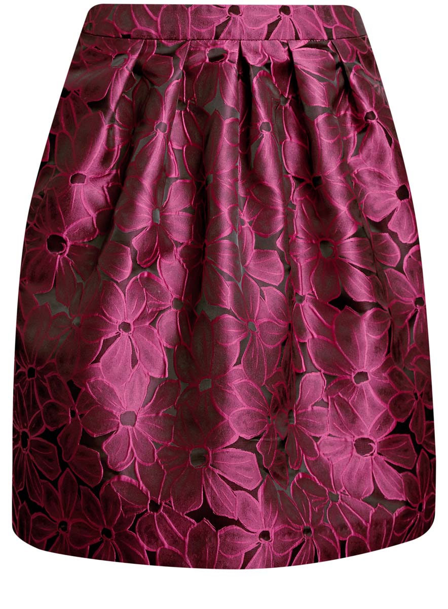 Юбка21600287/45970/2947F Юбка21600287/45970/2947FЮбка oodji Collection выполнена из полиэстера и оформлена ярким цветочным принтом. Юбка-миди декорирована складками, дополнена потайной застежкой-молнией сзади и прорезными карманами по боковым сторонам.