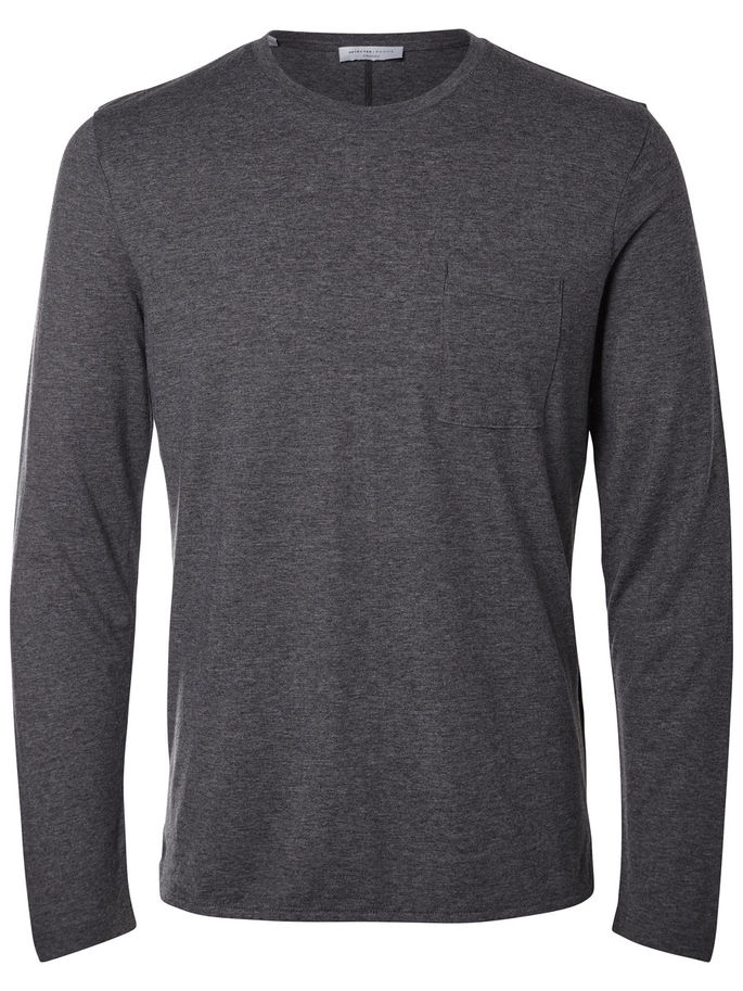 Лонгслив16052848_Medium Grey Melange Лонгслив16052848_Medium Grey MelangeМужской лонгслив Selected Homme Identity выполнен из полиэстера с добавлением хлопка. Модель с круглым вырезом горловины и длинными рукавами дополнена на груди накладным карманом. Спинка модели немного удлинена.