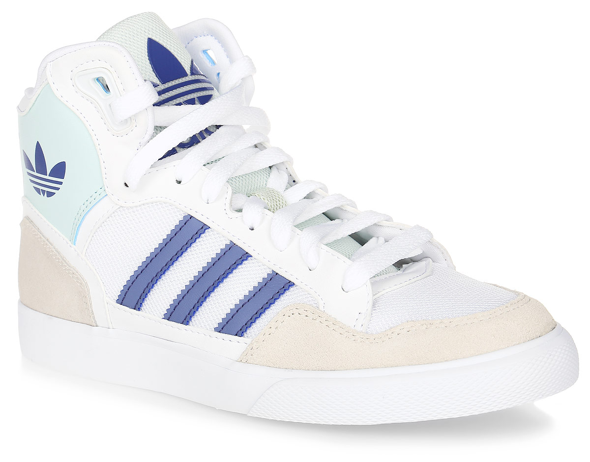 КедыAQ4799 КедыAQ4799Женские кеды Extaball от adidas придутся вам по душе. Верх выполнен из текстиля со вставками из натуральной кожи. Язычок и задник оформлены логотипом бренда. По бокам кеды оформлены фирменными тремя полосками. Стелька из материала ЭВА с текстильной поверхностью комфортна при движении в течение всего дня. Классическая шнуровка надежно зафиксирует модель на ноге. Резиновая подошва с рифлением гарантирует идеальное сцепление с любыми поверхностями.