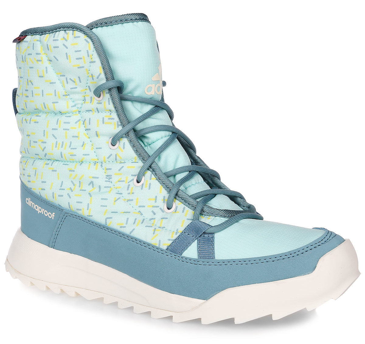БотинкиAQ2024 БотинкиAQ2024Женские туристические ботинки CW Choleah Padded C от adidas, выполненные из водонепроницаемого материала Climaproof с утеплителем PrimaLoft сохранят ваши ноги в тепле и сухости на заснеженных тропах и холодных улицах. Высокотехнологичный синтетический наполнитель PrimaLoft продолжает греть даже во влажном состоянии. Текстильный верх с геометрическим принтом и дизайн адаптирован под особенности женской стопы. Модель дополнена вставками из синтетических материалов для износостойкости. Резиновая подошва Traxion с глубоким протектором для оптимального сцепления сохраняет свои свойства в течение долгого времени.